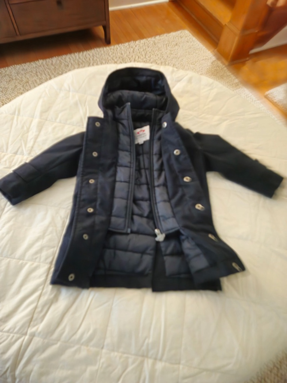 Kids Navy Appaman Puffer Coat with Hood